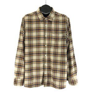 Eddie Bauer Long Sleeve Flannel Shirt Men's Size XL Plaid Cotton Outdoor Winter